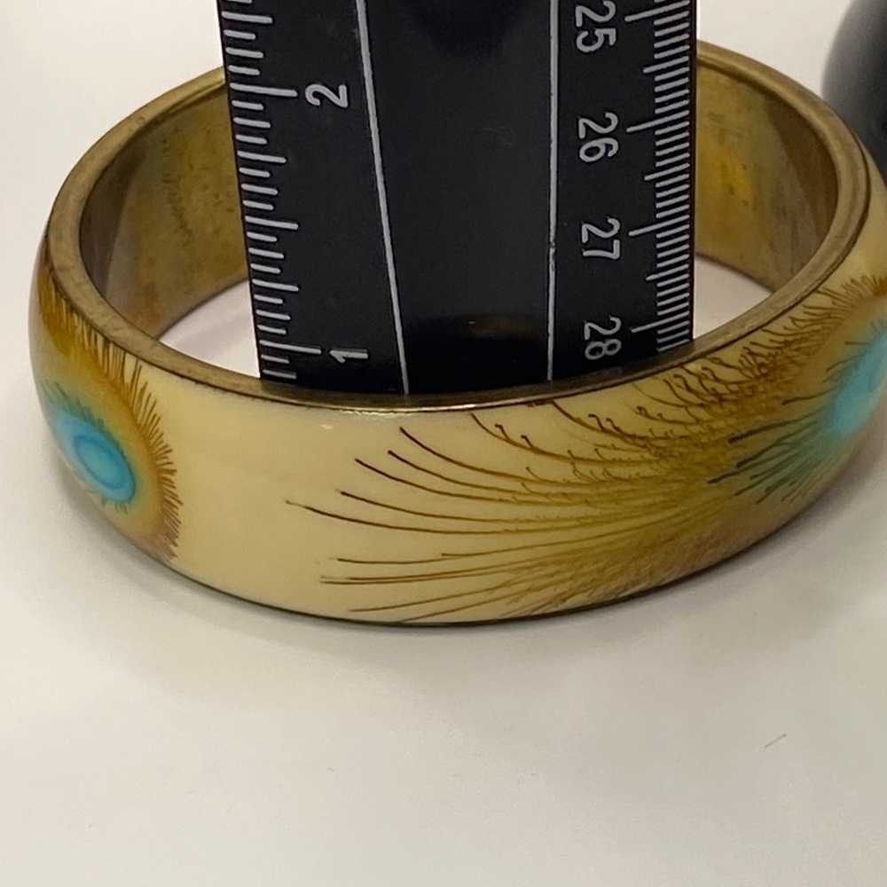 Peacock Feather Bangle Bracelet - image 8